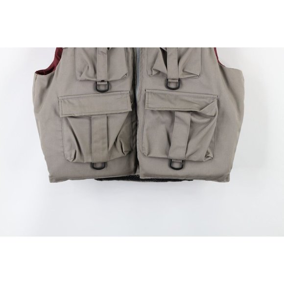 Vintage 80s America's Cup Mens Large Spell Out Life Jacket Buoyant Vest Gray USA - Picture 3 of 9